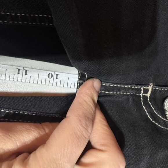 Please Button Fly Black Boyfriend Jeans Made in Italy Size XS X Small Stretch - Picture 5 of 14